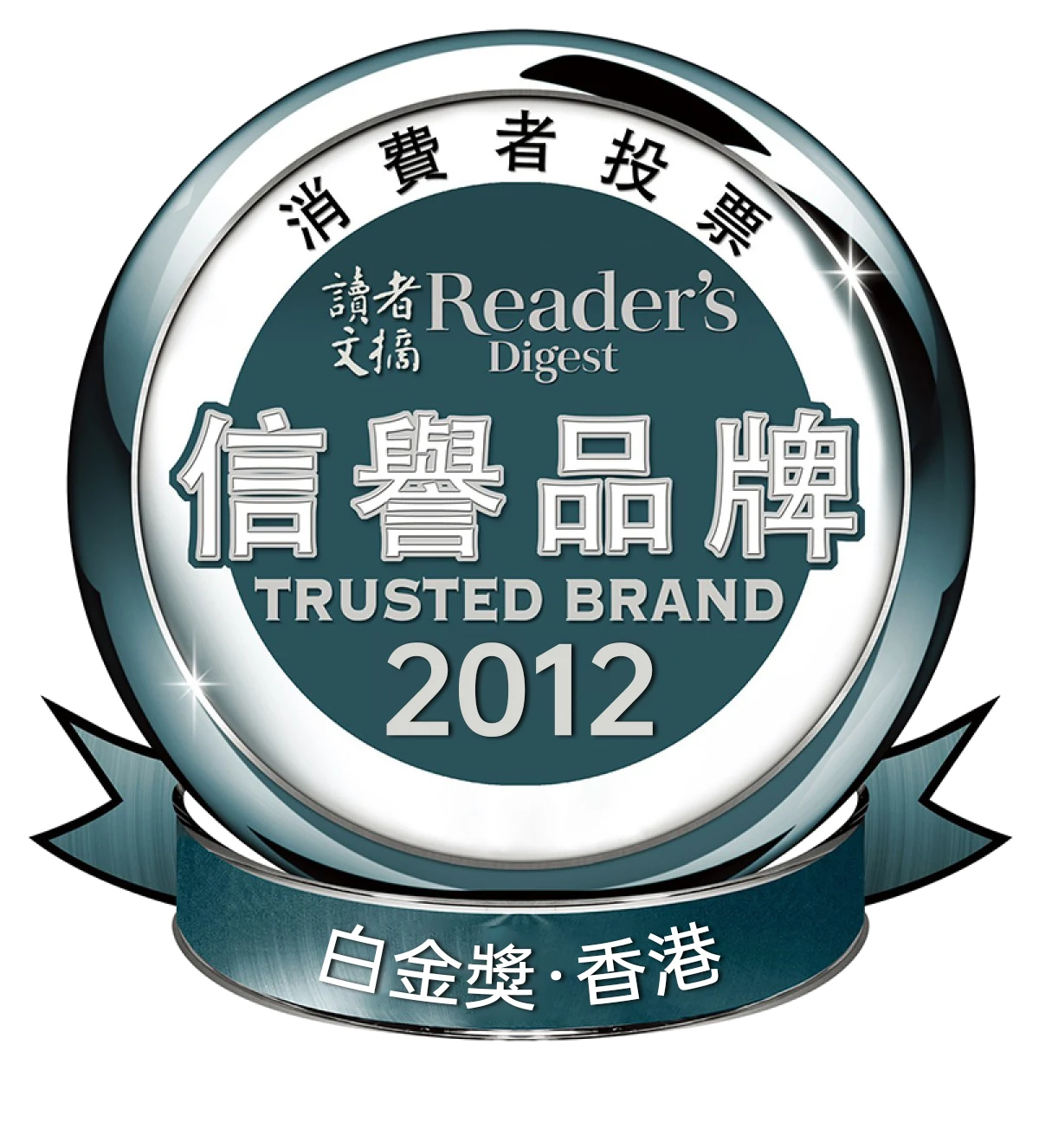 Historical Reader’s Digest 2012 Hong Kong Platinum Trusted Brand artwork